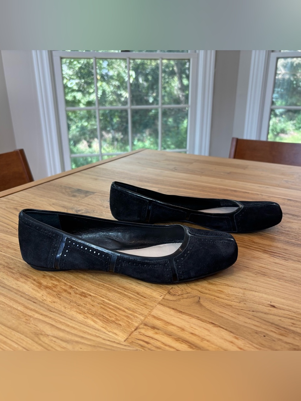 Franco Sarto Black Suede Ballet Flats